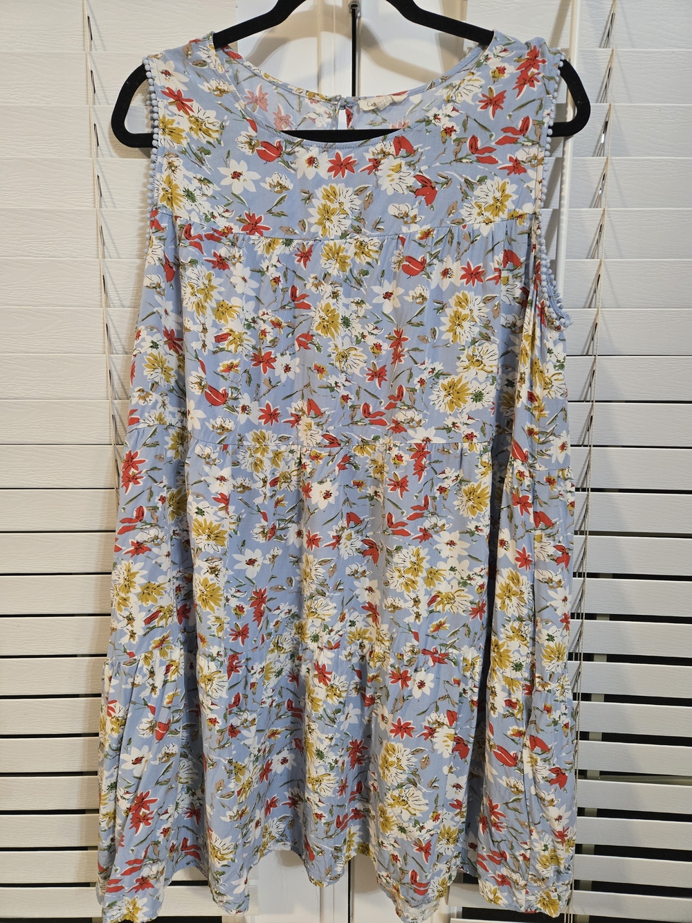 Cotton Bleu Sleeveless Floral Dress Sz XL